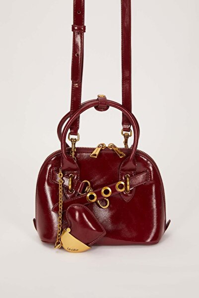 Levidor Red Gold Metal Ring Handbag