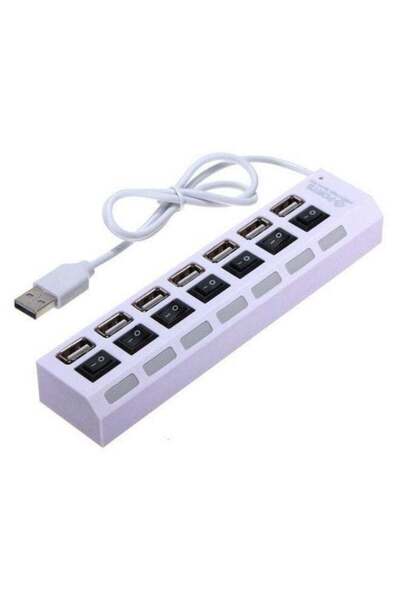Generic 7 Ports USB Hub Splitter With On/Off Switches Long Cord