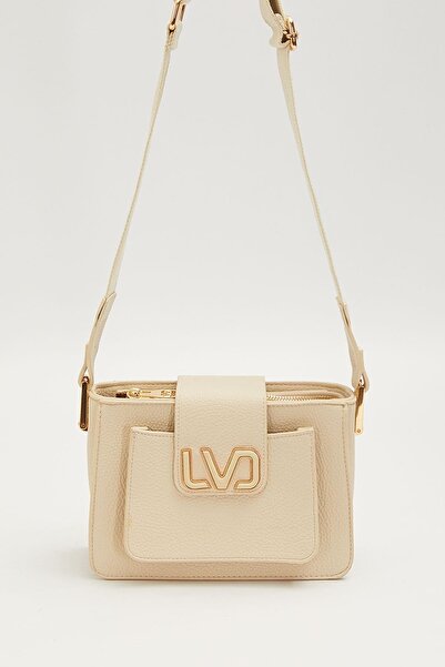 Levidor Cream Shoulder Bag with Front Pocket Detail