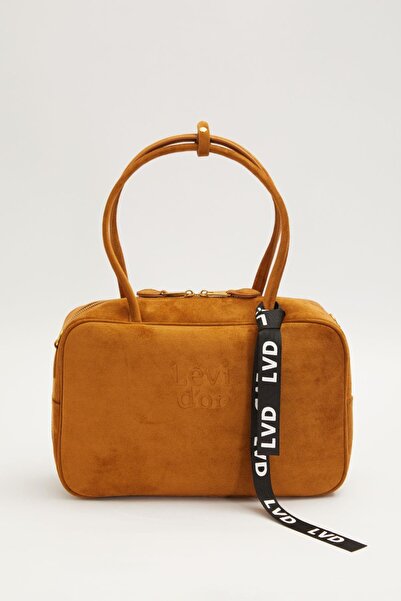 Levidor Coffee Suede Look Lockable Handbag