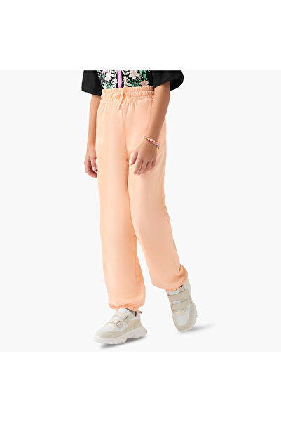 Juniors بنطلون رياضي للبنات بجيوب - قطن - خصر برباط