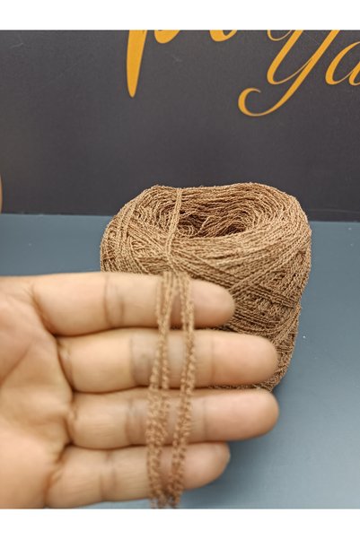 Pİ Yarn 100% Cotton Hand Knitting Yarn 500 Gr Light Brown