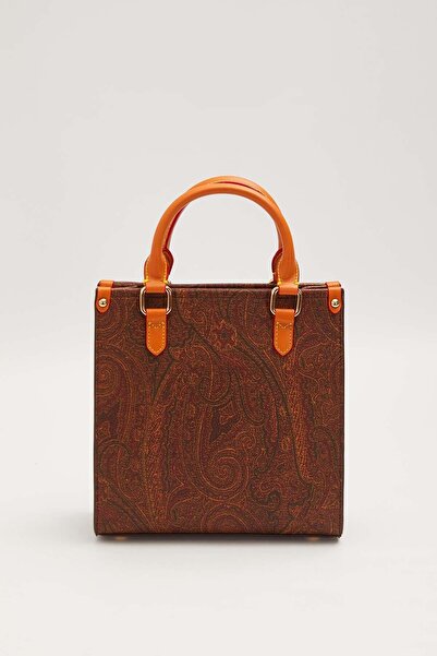 Levidor Dark Brown Ethnic Patterned Handbag