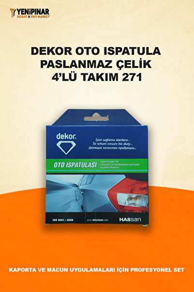 Dekor Oto Ispatula Paslanmaz Çelik 4’lü Takım 271 | Kaporta ve Macun Uygulama...