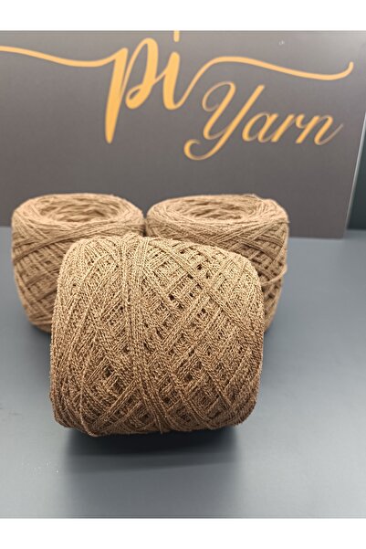 Pİ Yarn خيط حياكة يدوي 100% قطن 500 جرام بني فاتح