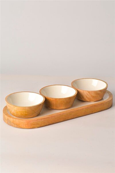 Tohana Mango Agaci Standli Üçlü Kase Seti * 30 Cm *