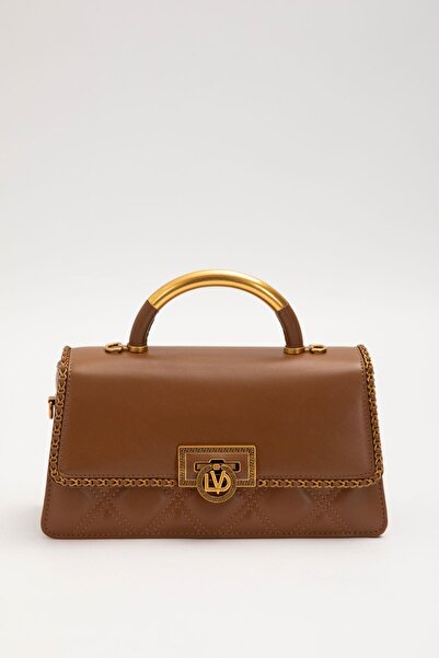 Levidor Camel Metal Strap Handbag