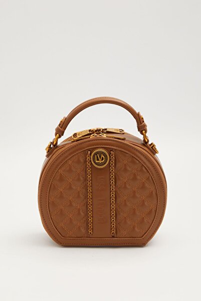 Levidor Camel Round Shape Handbag