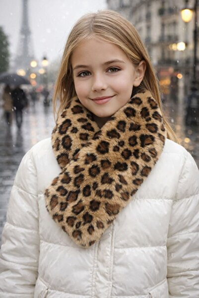 BALIENTE Brown Leopard Soft Textured Plush Children's Neck Collar