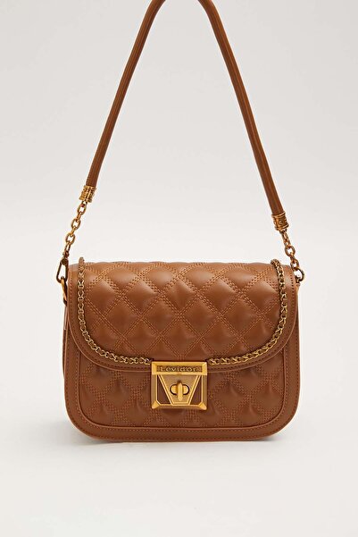 Levidor Camel Oval Appearance Logo Handbag