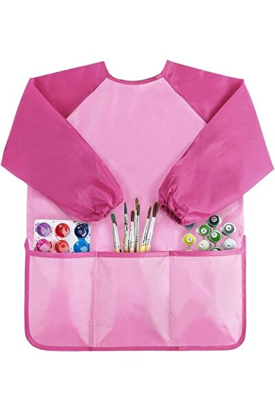 Yelajoy مريلة رسم للأطفال، مريلة فنية للأطفال الصغار، مريلة فنية مقاومة للماء بأكمام طويلة و3 جيوب