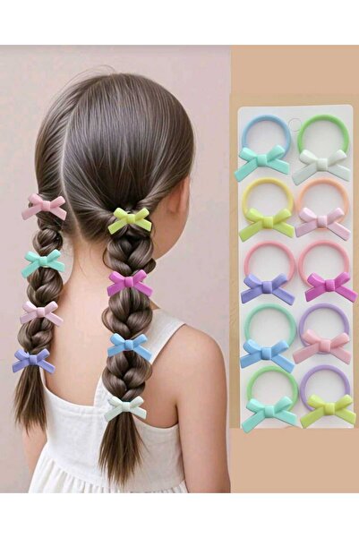 MutluBiDünya Karışık Renk 8 Adet Plastik Fiyonklu Lastik Örgü Tokası