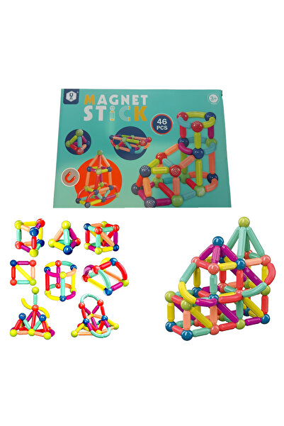 OEM Set constructii piese magnetice si legaturi, kidsNplay, 46 bucati, multic...
