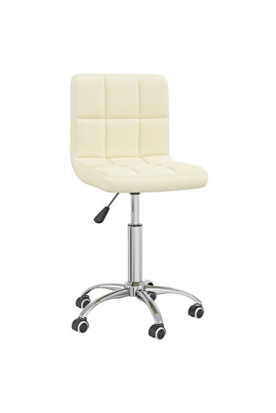 vidaxl Swivel Dining Chair Cream Fabric