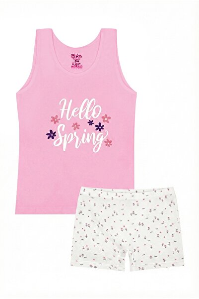 Öts Κοριτσίστικο μπόξερ ελαστικό ύφασμα με ροζ σχέδιο (96% βαμβάκι - 4% ελαστάνη)