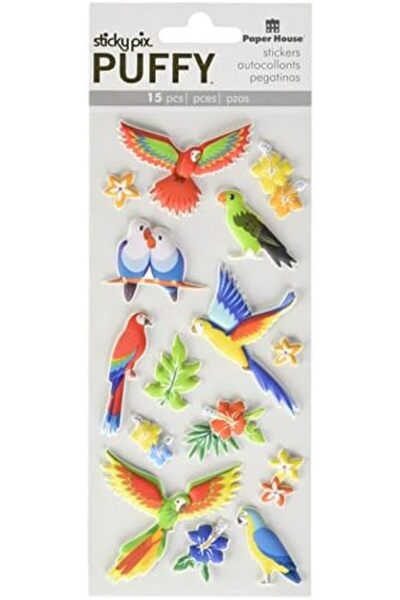 BRF Bezsell Productions Puffy Stickers, Birds, 3 Pack, 3 Pieces 1027645