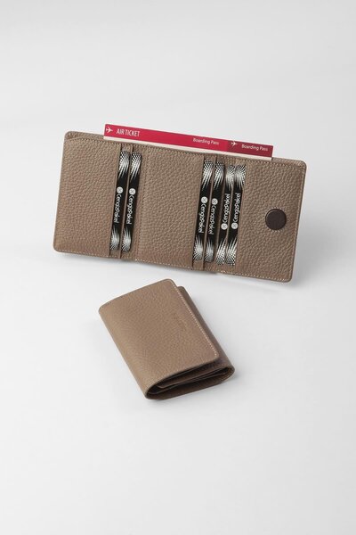 CENGİZ PAKEL Genuine Leather Unisex Wallet with Hidden Magnet Detail - 13708 - Mink