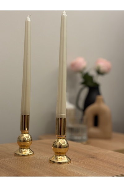 LUXAY HOME GOLD RENGİ 2'Lİ FANCY ŞAMDAN & MUMLUK SETİ
