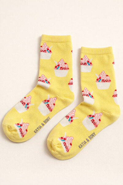Katia&Bony Children's fruit patterned socks yellow