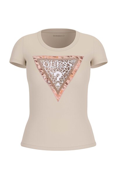 Guess تيشيرت Ss Cn Cheeta للنساء قصة ضيقة