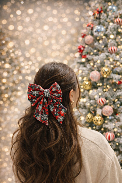 Adatepe Atelier Yılbaşı Temalı Kurdele Klips Saç Tokası