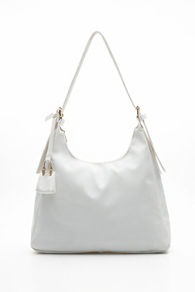 KISCHE حقيبة كتف نسائية بيضاء كاجوال مبطنة بسحاب قابل للتعديل حقيبة نسائية أنيقة ليزا