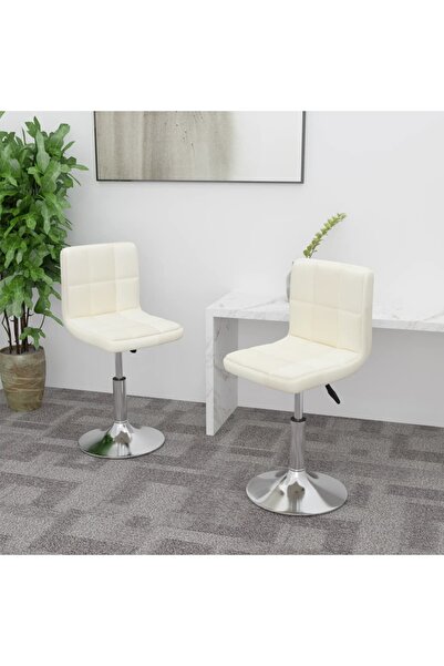 vidaxl Swivel Dining Chairs 2 pcs Cream Fabric