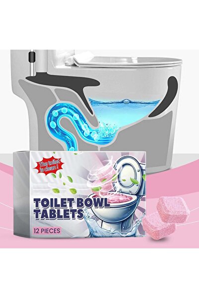Yelajoy 12 قرصًا فوارًا لتنظيف المرحاض، تنظيف تلقائي بدون استخدام اليدين، انتعاش يدوم طويلًا
