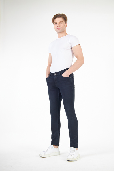 Digital Jeans Slim Fit (Dar Kesim) Örme Kumaş Lacivert Erkek Kot Pantolon