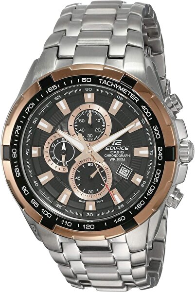 Casio Edifice Men's Black Dial Stainless Steel Analog Watch