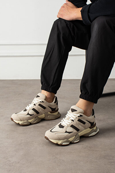 pasyone حذاء رياضي يومي ذو نعل عالٍ باللون البيج للجنسين