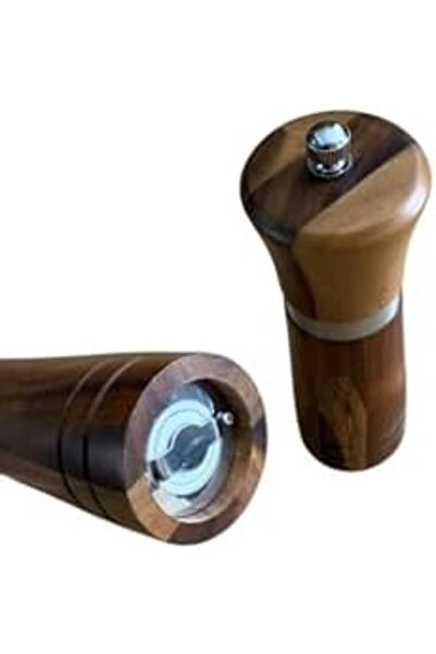 BRF Bezsell Acacia Complete Wooden Body Salt and Pepper Mill Spice Grinder 16...