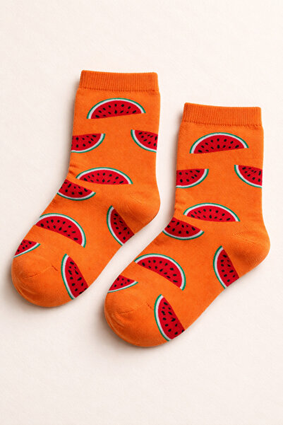 Katia&Bony جوارب للأطفال بنمط الفاكهة باللون البرتقالي