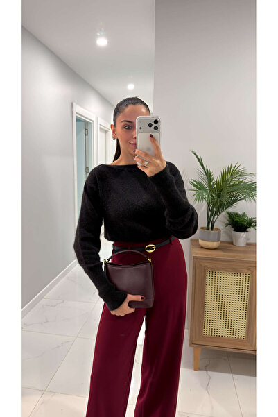 BİRCANÇİL Dlvin Konna Anthracite Boat Neck Soft Textured Knitwear