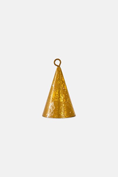Muy Mucho Stainless Steel Metallic Triangle Hanging Bell, Gold