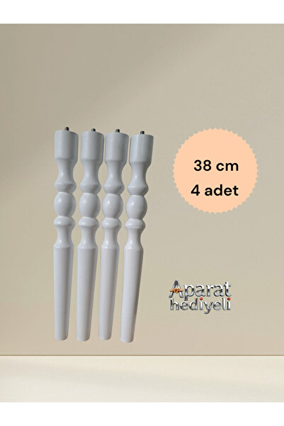 cangül ahşap 38 cm beyaz sehpa,masa,sandalye ayağı 4 adet torna