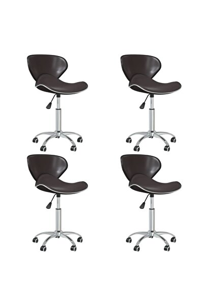 vidaxl Swivel Dining Chairs 4 pcs Brown Faux Leather