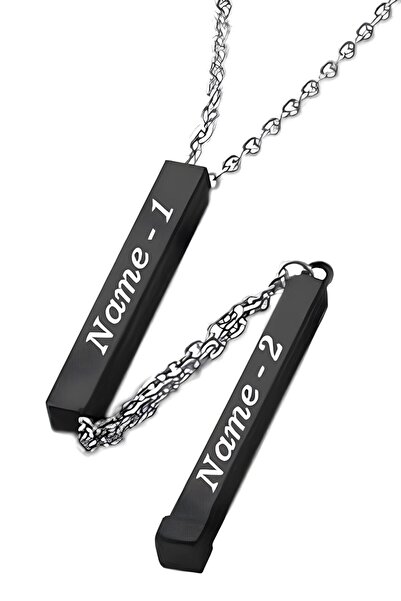 Takı Dükkanı Kişiye Özel Gizli İsim Yazılı Nested Çubuk Bar Kolye Sevgiliye H...