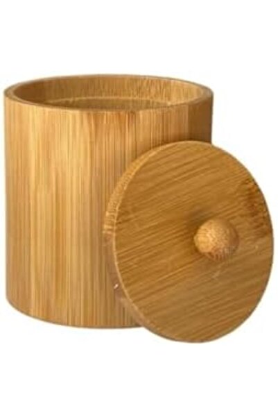 BRF Bezsell Natural Bamboo Wood Spice Rack – Cylinder Storage Container with ...