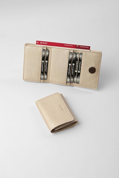 CENGİZ PAKEL Genuine Leather Unisex Wallet with Hidden Magnet Detail - 13708 - Platinum