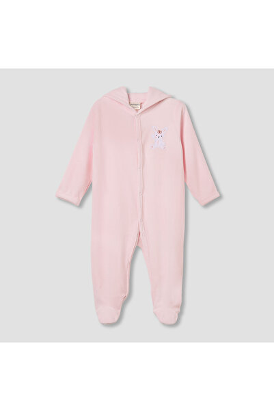 Juniors بيجامة نوم بغطاء رأس وأقدام بغطاء رأس على شكل أرنب - مزيج من القطن - ...