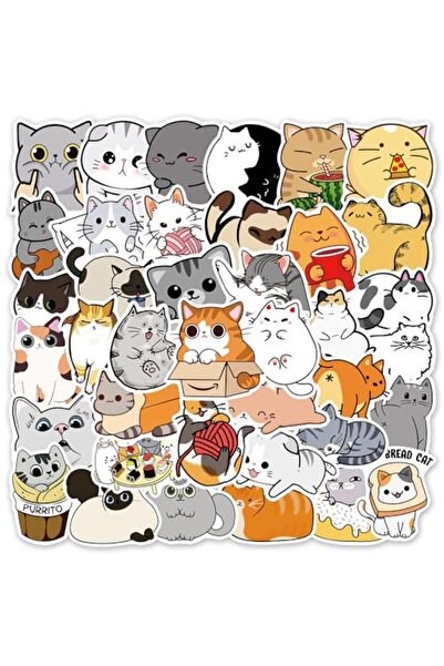 Bukela ملصقات فينيل مقاومة للماء بتصميم قطة لطيفة لأجهزة الكمبيوتر المحمولة -...