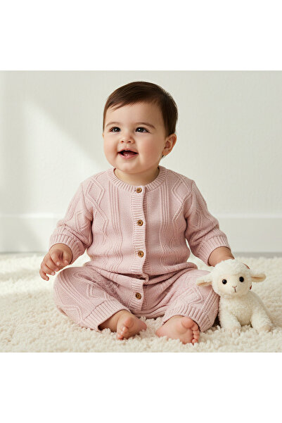 Juniors بيجامة نوم قطنية بأكمام طويلة ورقبة دائرية ونسيج محبوك