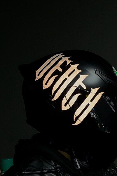Banxtre Reflective White Death Lettering Sticker Label for Helmet