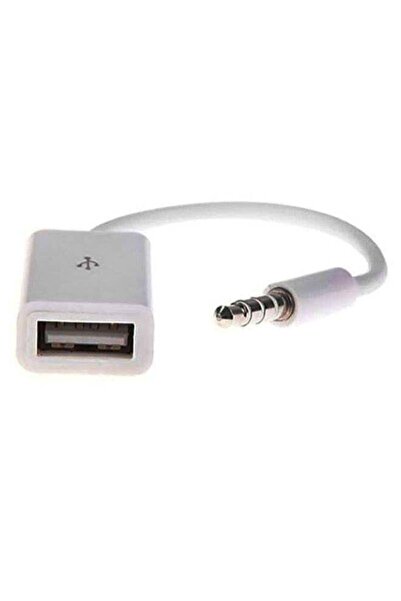 Generic USB Female To Male AUX Audio Plug Cable White