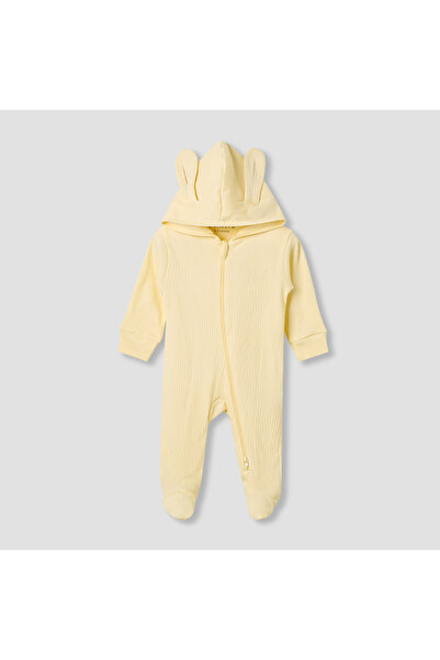 Juniors Hooded Sleepsuit with Moving Ears Accent - Cotton - Long Sleeves