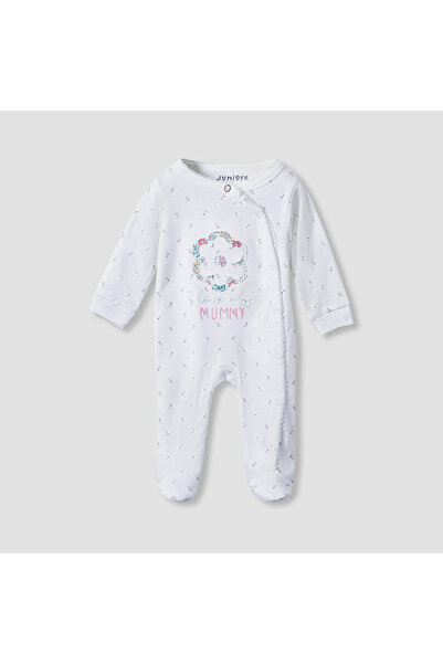 Juniors بدلة نوم بطبعة زهور بأكمام طويلة وأزرار للإغلاق