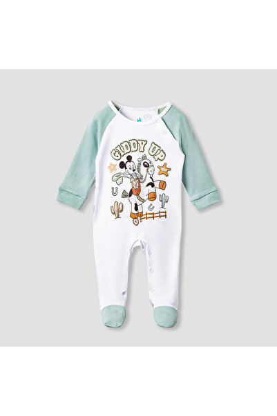 Disney بدلة نوم بطبعة ميكي ماوس بأكمام طويلة وأزرار للإغلاق