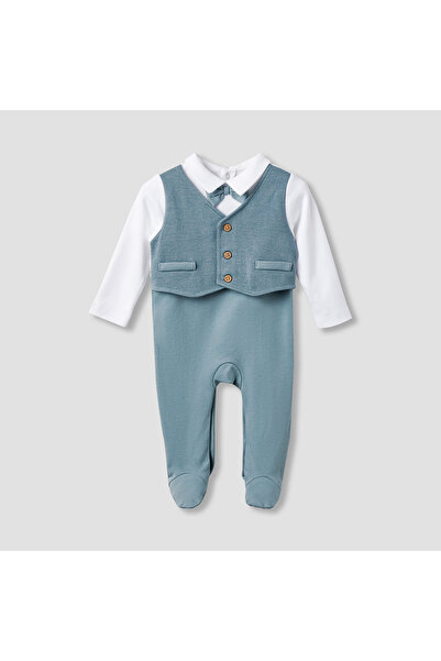 giggles بدلة نوم ياقة دائرية مع صدرية وهمية - أكمام طويلة