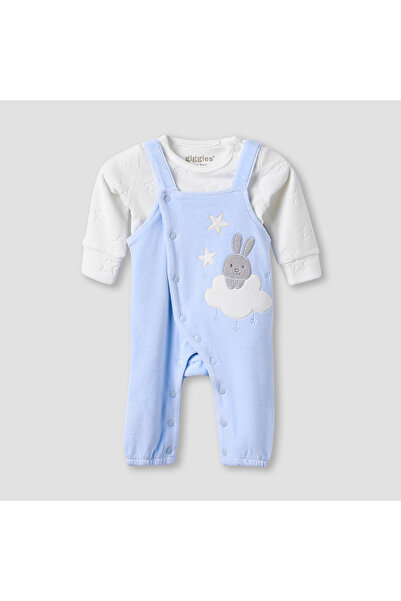 giggles Dungaree Set with Adjustable Straps - Round Neck - Sleeveless